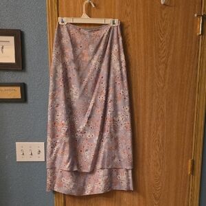 J. Jill Floral High-Low Skirt in Lavender and Pink